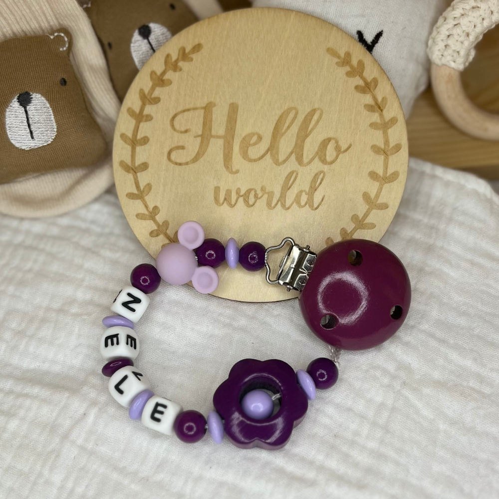 Schnullerkette - Lila | Flieder | Micky Mouse