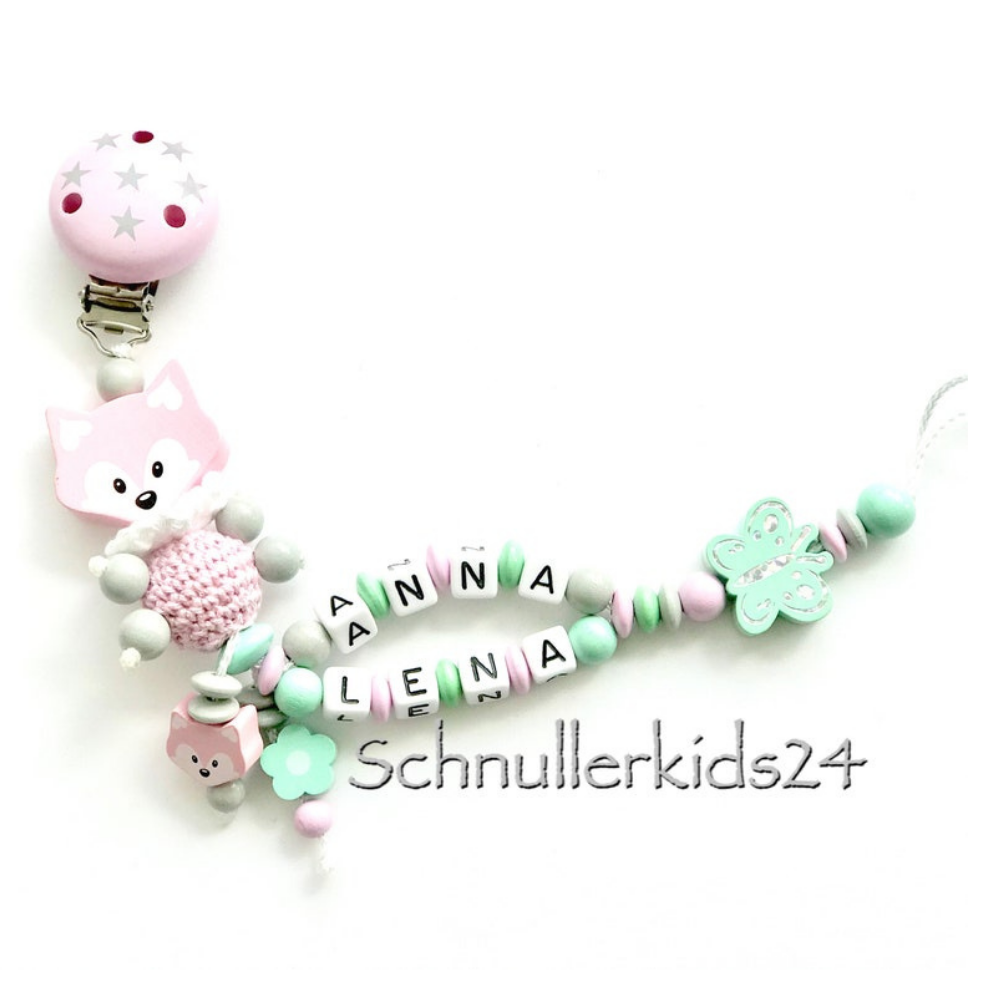 Schnullerkette mit Doppelnamen