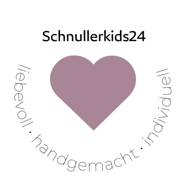 Schnullerkette mit Namen personalisiert | Herz mit Spruch