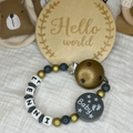 Schnullerkette - Grau | Gold | Baby