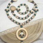 3er Set – Personalisierte Schnullerkette, Greifling & Kinderwagenkette - Auto - Baby Junge