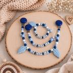 3er Set mit Namen Maus | Schnullerkette, Greifring & Kinderwagenkette