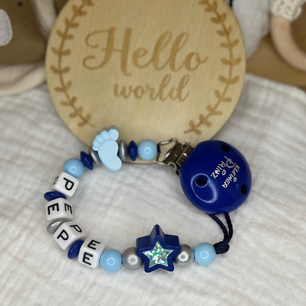 Schnullerkette - Blau | Kleiner Prinz | Stern