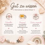 Kinderwagenkette - | Teddybär | Herz | Rosa, Violett & Weiß