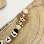 Personalisierte Schnullerkette - Hundemotiv