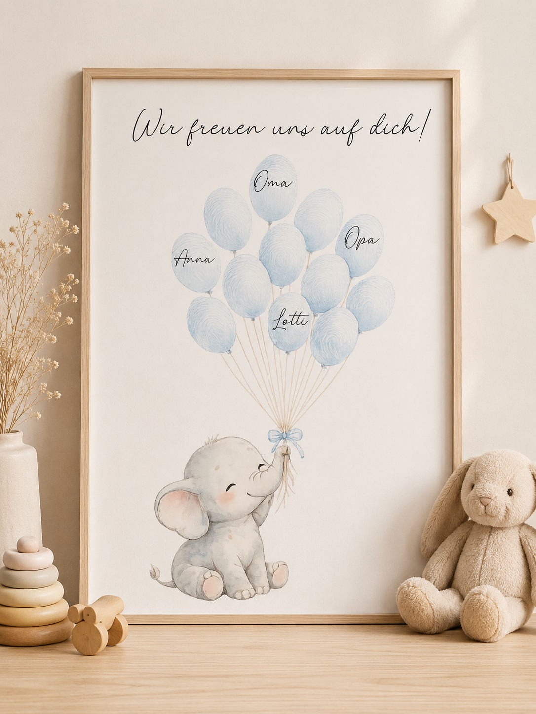Babyposter - Babyparty - Elefant