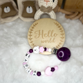 Schnullerkette mit Namen - Personalieiert -  Mädchen - Baby - Geschenk
