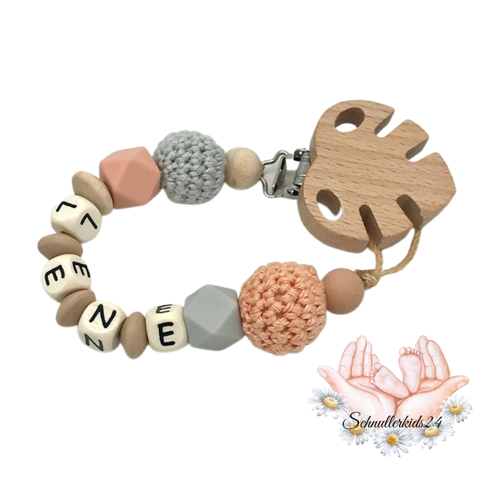Schnullerkette personalisiert, Schnullerkette Mädchen, Babygeschenk zur Geburt Taufe Babyparty