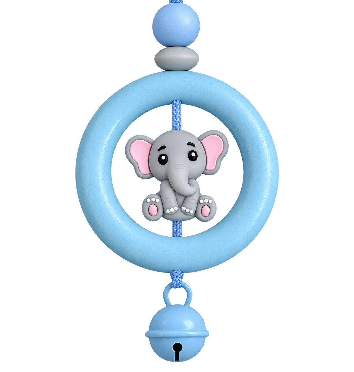 Babyschalenanhänger 3D Elefant – Liebevoll handgemacht für unterwegs - Geschenk