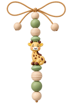Babyschalenanhänger mit süßer Giraffe – Grün & Naturholz - Babygeschenk
