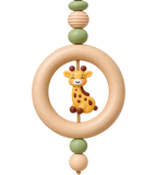 Babyschalenanhänger mit süßer Giraffe – Grün & Naturholz - Babygeschenk