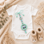 Zauberhafter Babyschalenanhänger Auto mit I LOVE MOM & I LOVE DAD – Wendeperle