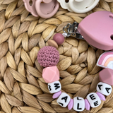 Schnullerkette mit Namen | Nuckelkette personalisiert | Schnullerhalter | Regenbogen | Geschenk Geburt  Rainbow