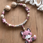 Kinderwagenkette Wagenkette mit Namen Mädchen Junge Fuchs Geschenk zur Geburt Taufe Babyparty
