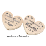 Schnullerkette mit Namen Fuchs Herz mit Spruch, Ein bisschen Mama, ein bisschen Papa und ganz viel Wunder, Geschenk zur