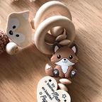 Zauberhaftes Geschenke Set für Jungen und Mädchen mit Namen bestehend aus Schnullerkette & Greifling