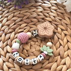 Schnullerkette personalisiert mit Name | Baby Schnullerband | Handgemacht | Holzclip | Geschenk | Geburt | Komfort|