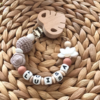 Schnullerkette personalisiert mit Name | Baby Schnullerband | Handgemacht | Holzclip | Geschenk | Geburt | Komfort|