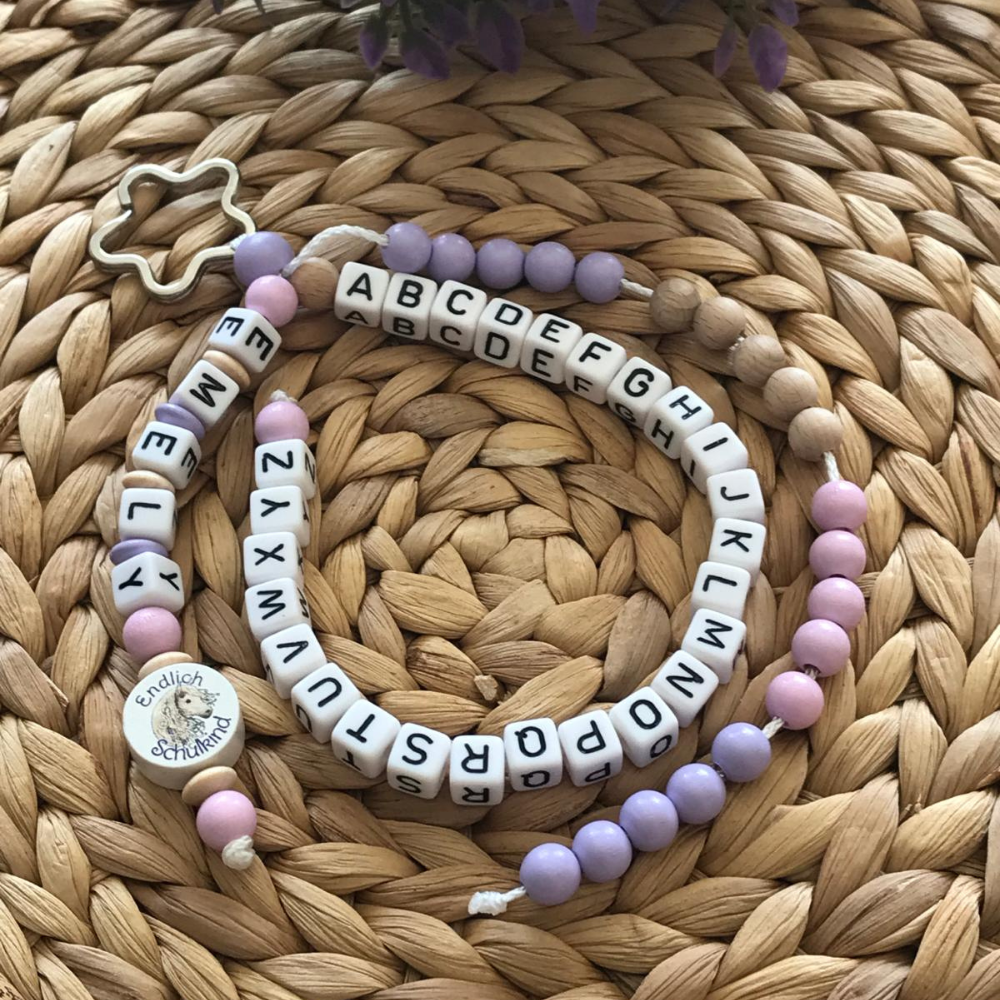 Rechenkette ABC Kette mit Namen Mädchen ★Endlich Schulkind★ Schulkind Einschulung Schultüte (Kopie)
