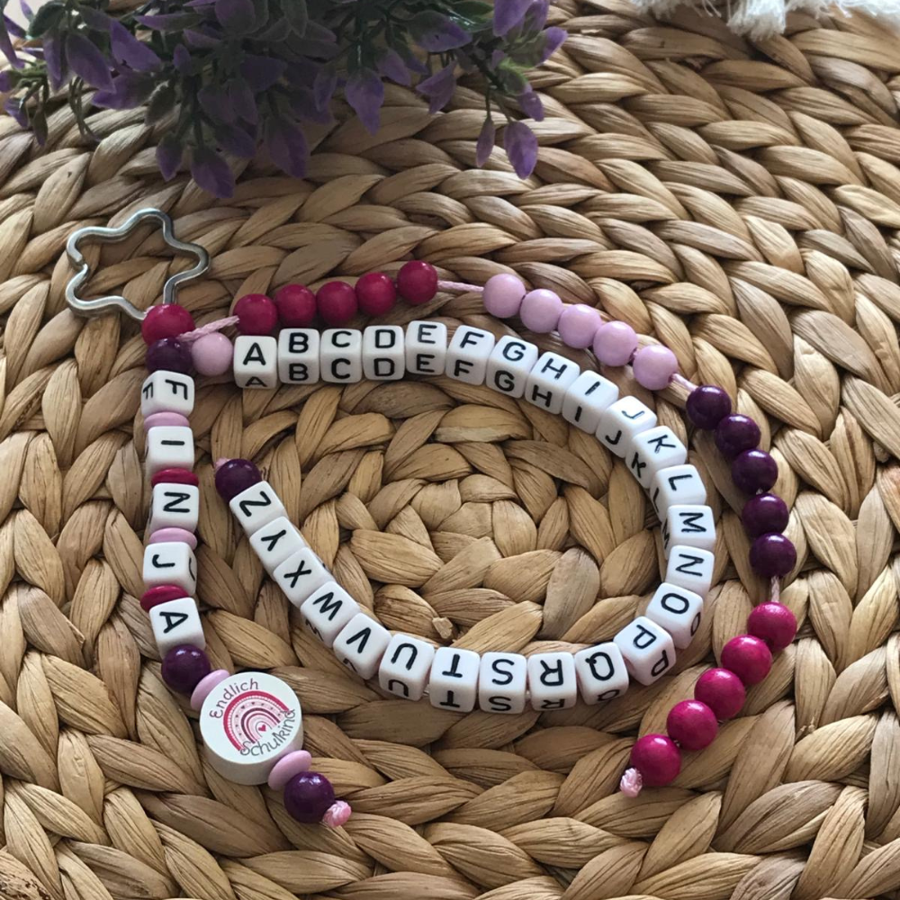 Rechenkette ABC Kette mit Namen Mädchen ★Endlich Schulkind★ Schulkind Einschulung Schultüte (Kopie) (Kopie)