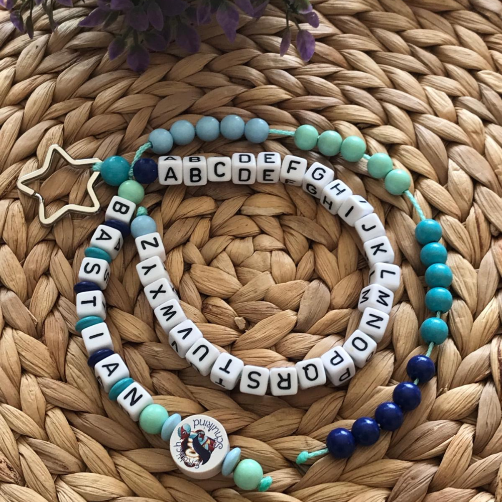 Rechenkette ABC Kette mit Namen Mädchen ★Endlich Schulkind★ Schulkind Einschulung Schultüte