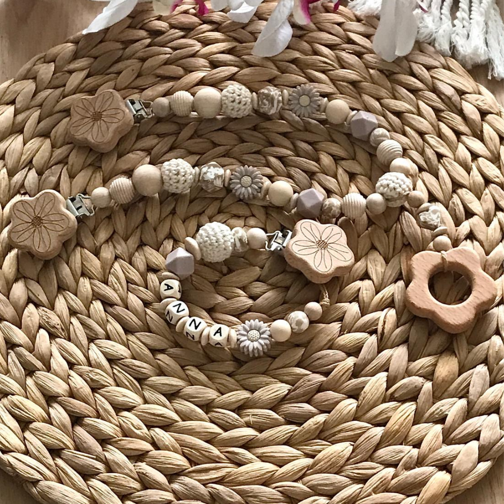 Schnullerkette mit Namen | Kinderwagenkette | Mädchen | Wagenkette | Babygeschenk | Nuckelkette |