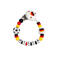 personalisierte Schnullerkette mit Namen - Holz - Baby Junge & Mädchen - Viele Farben - Fußball