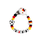 personalisierte Schnullerkette mit Namen - Holz - Baby Junge & Mädchen - Viele Farben - Fußball