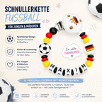 personalisierte Schnullerkette mit Namen - Holz - Baby Junge & Mädchen - Viele Farben - Fußball