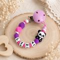 Schnullerkette mit Namen Panda - Baby Mädchen - Babygeschenk