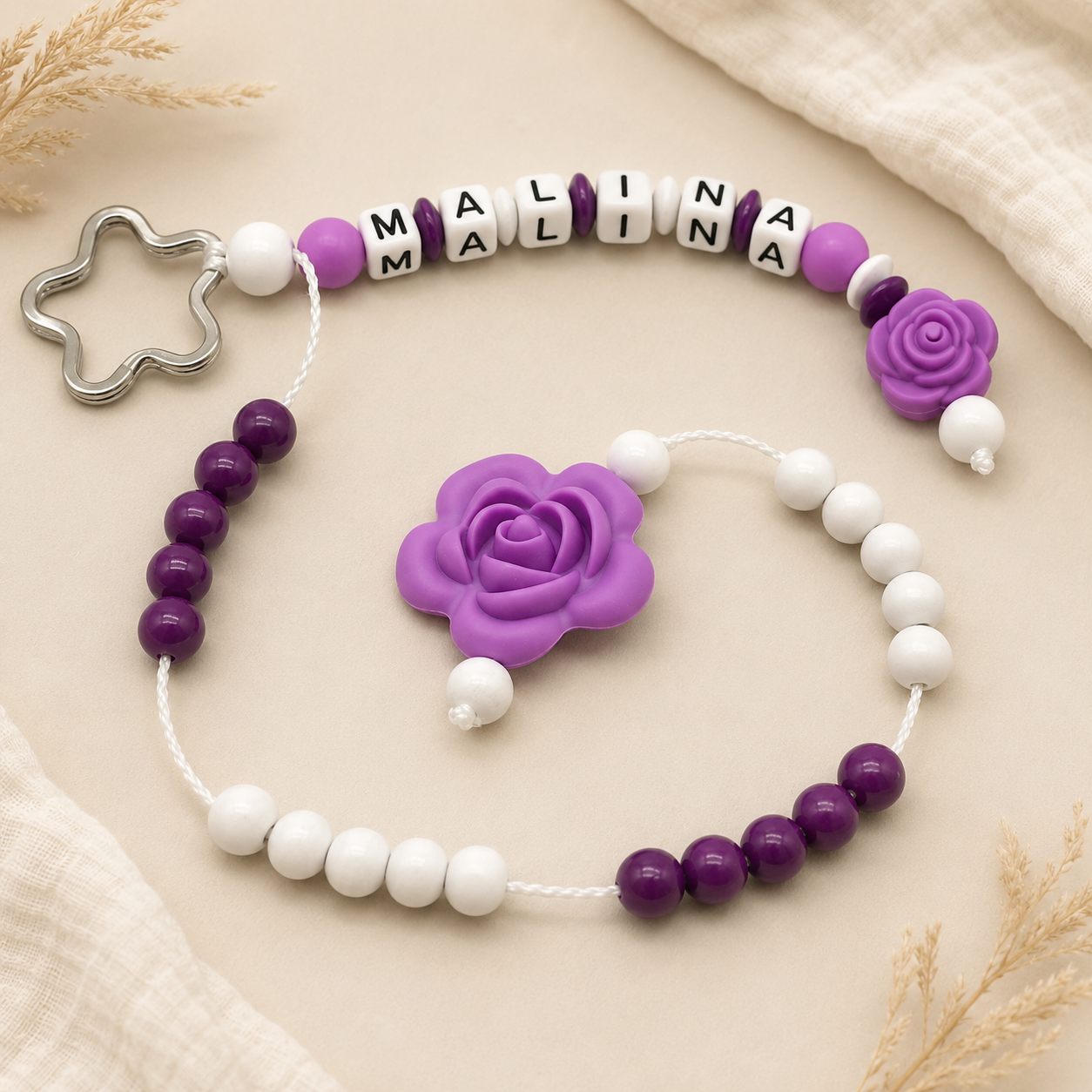 Rechenkette mit Namen Mädchen ABC Kette Zählkette Einschulung Schulkind Rechenwurm