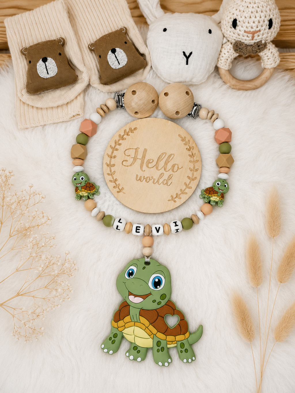 Kinderwagenkette mit Namen – handgemacht & personalisiert