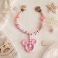 Kinderwagenkette - | Maus in Rosa