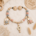 Kinderwagenkette Wagenkette ohne Namen Fuchs  Apricot und Grau
