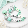2teiliges Sparset - Schnullerkette + Greifling - Mint/Grau + Fuchs