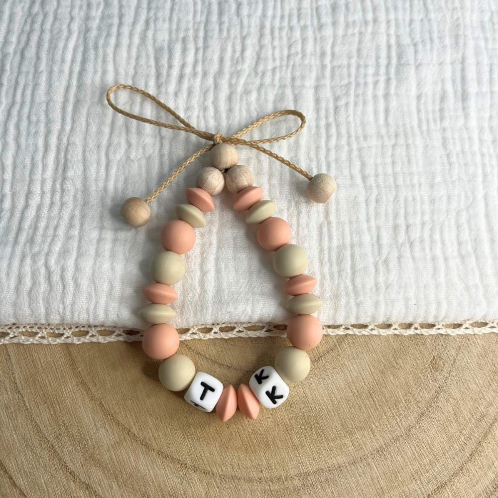 Personalisierter Autospiegelanhänger - Peach/Beige