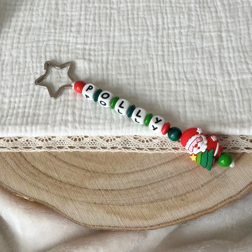 Personalisierter Weihnachtsschlüsselanhänger mit Namen – Weihnachtsgeschenk für Kinder & Erwachsene