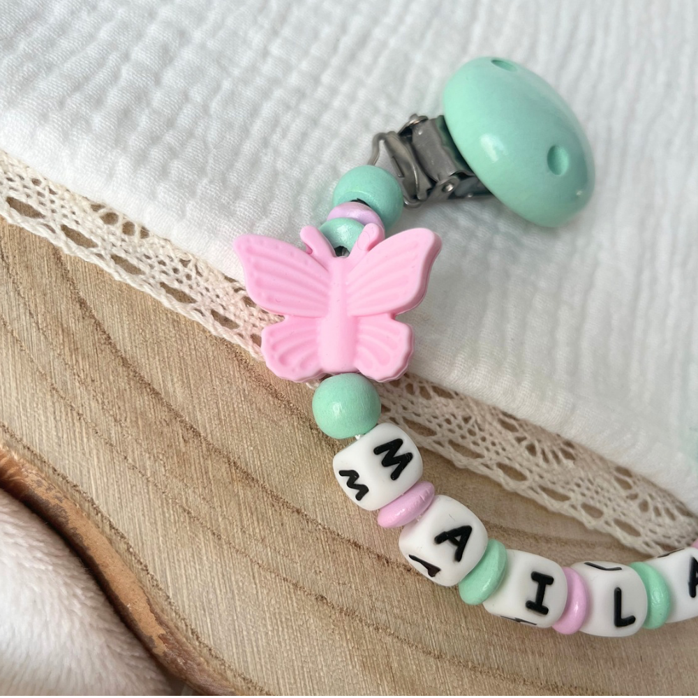 Schnullerkette mit Namen Kleine Prinzessin - Baby Mädchen - Babygeschenk