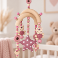 Baby Mobile Reh in rosa und Naturtönen - Mobile für Babybett, Stubenwagen oder Babyzimmer