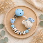 Personalisierte Schnullerkette mit Namen - Micky Maus | Geschenk zur Geburt