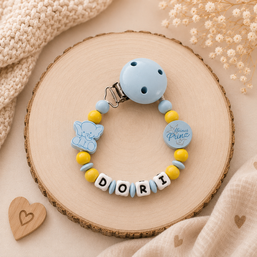 Personalisierte Schnullerkette | Elefant | Kleiner Prinz