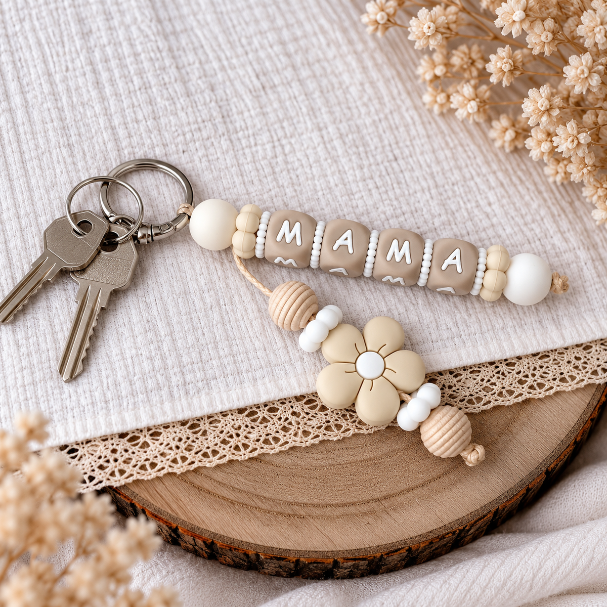 Schlüsselanhänger personalisiert - Mama Blümchen