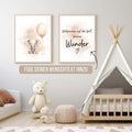 2er Set Geburtsposter - Kleines Wunder - Elefant