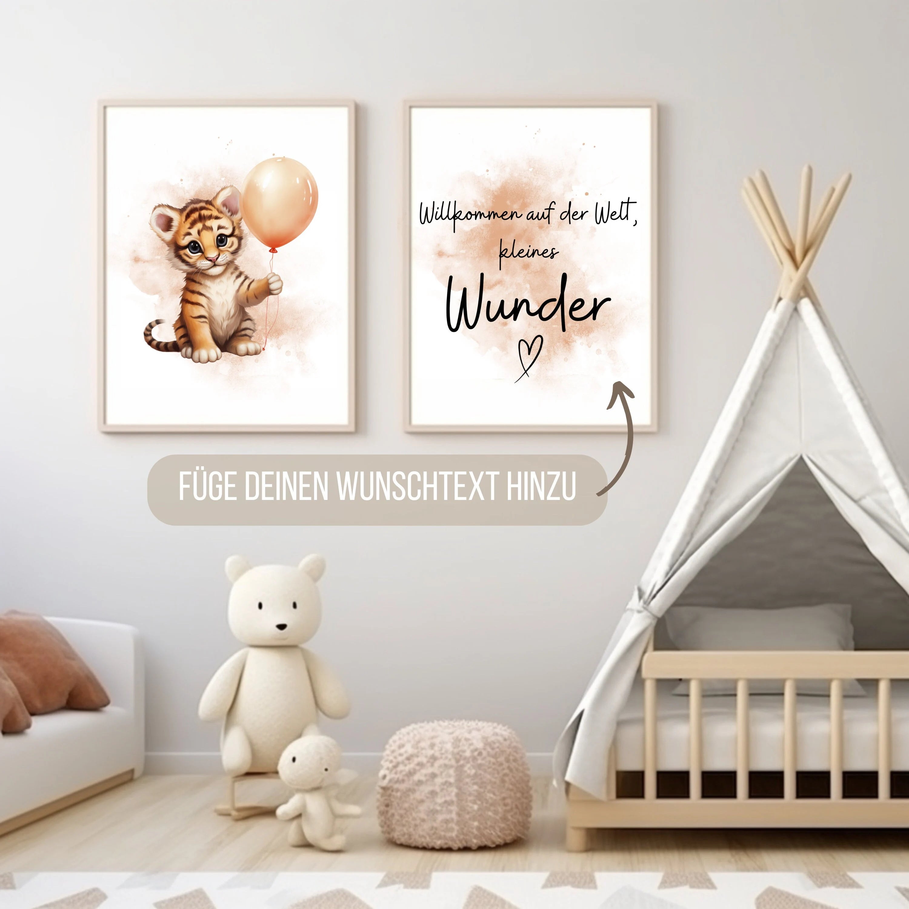2er Set Geburtsposter - Kleines Wunder - Tiger
