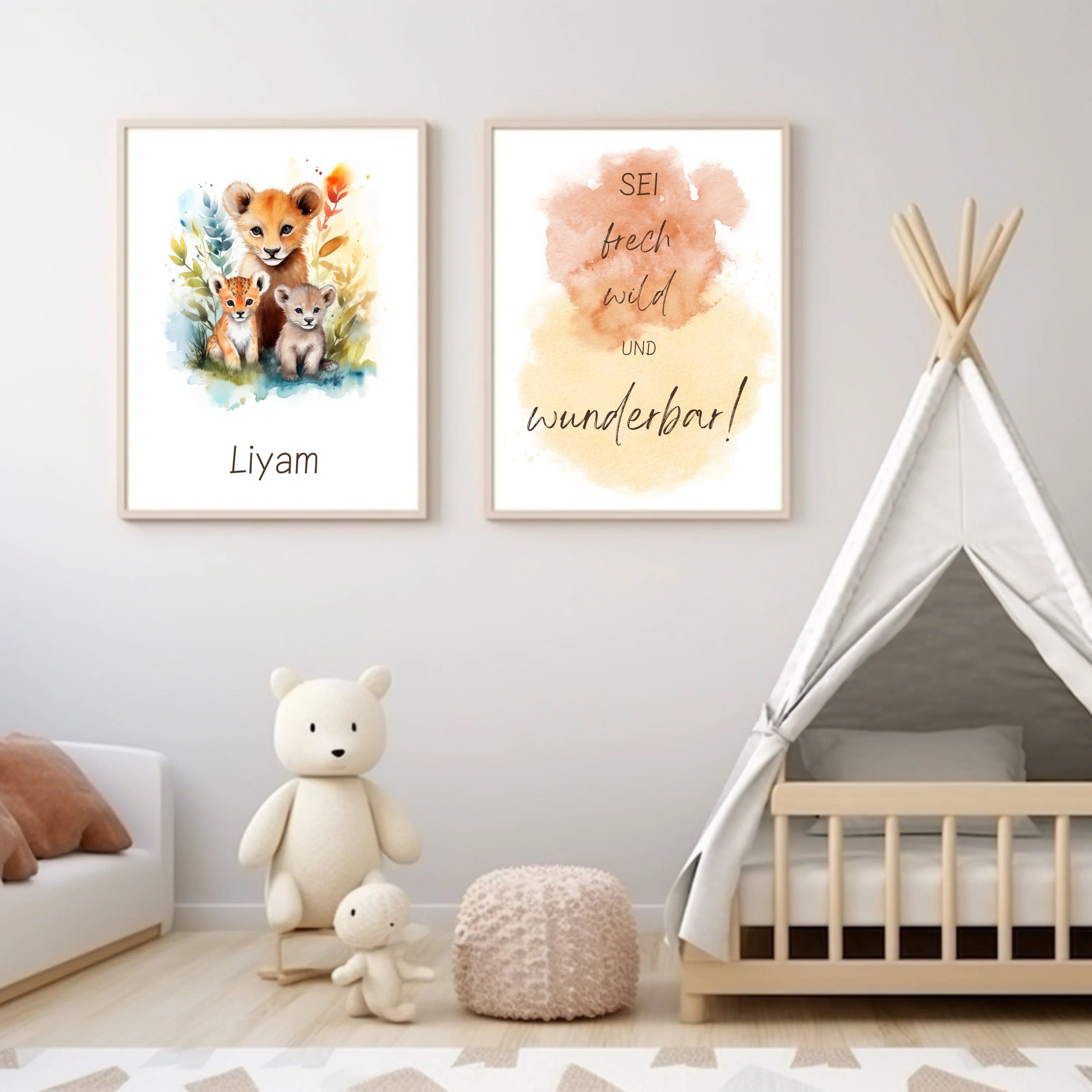2er Set Geburtsposter - Sei frech, wild und wunderbar