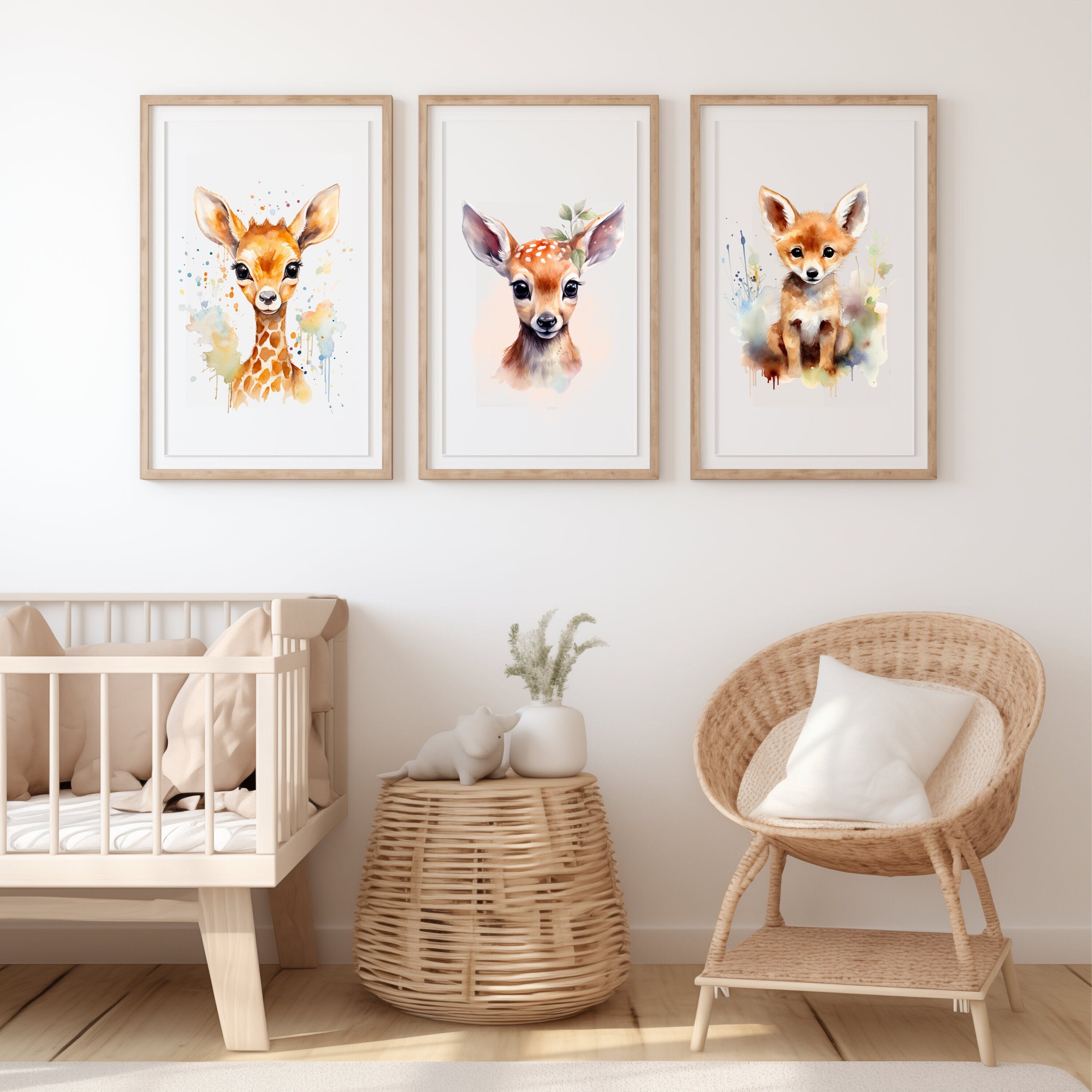 3er Set Geburtsposter - Wildtiere
