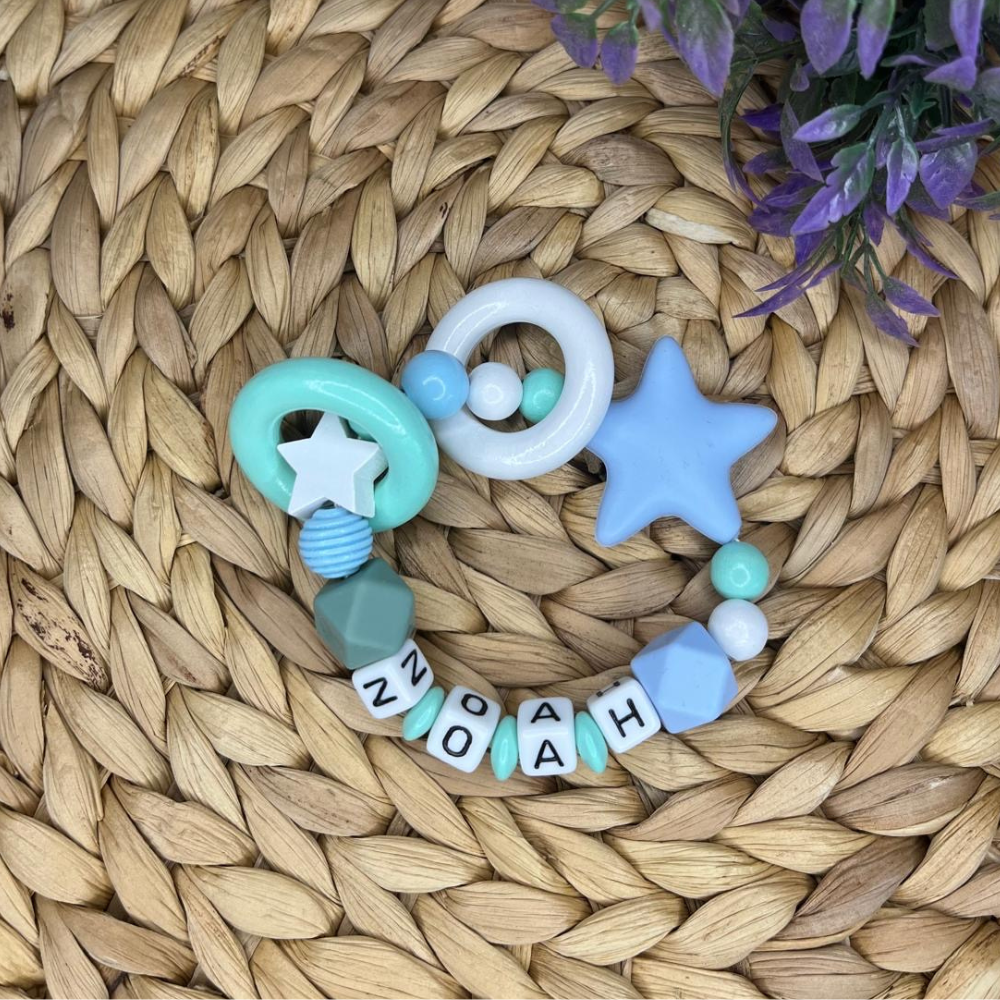Baby Geschenkset Junge – Personalisiert mit Name (4-teilig)