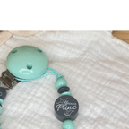 Schnullerkette mit Namen für Jungen Kleiner Prinz grau mint