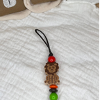 Schnullerkette für Jungen mit Namen - Löwe - orange braun grün