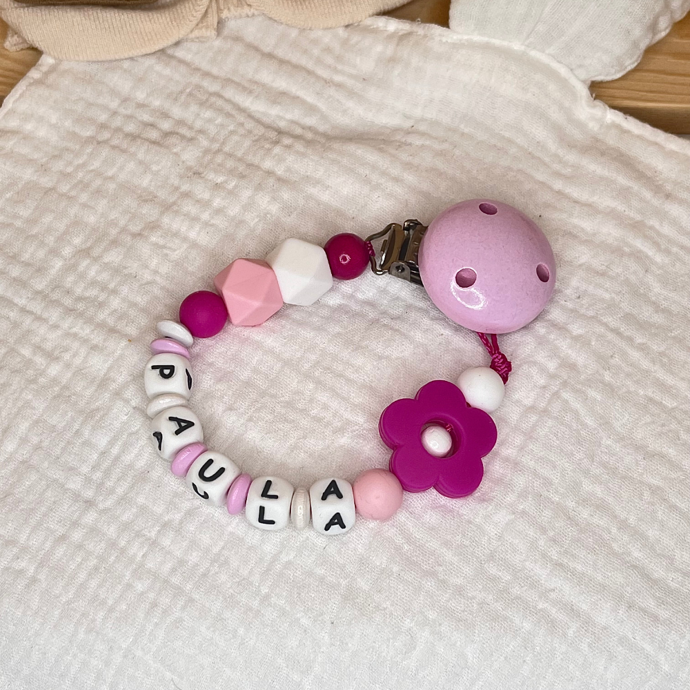 Schnullerkette & Greifling – Mädchen – Set oder einzeln - Babygeschenk